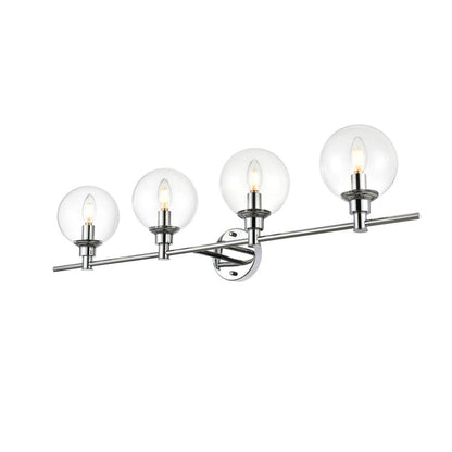 Jaelynn 4 light Chrome and Clear Bath Sconce