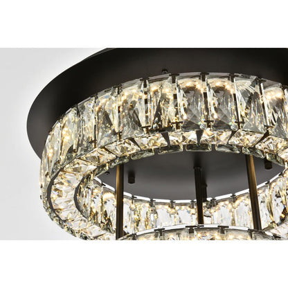Monroe 18 inch LED double flush mount in black
