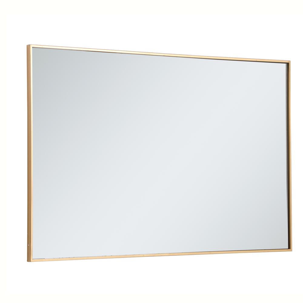 Metal frame rectangle mirror 30 inch in Brass