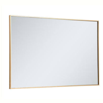 Metal frame rectangle mirror 30 inch in Brass