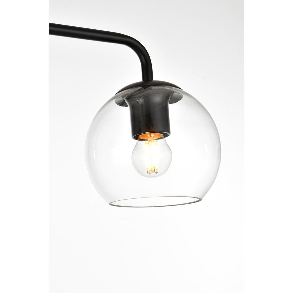 Genesis 4 light Black and Clear Bath Sconce