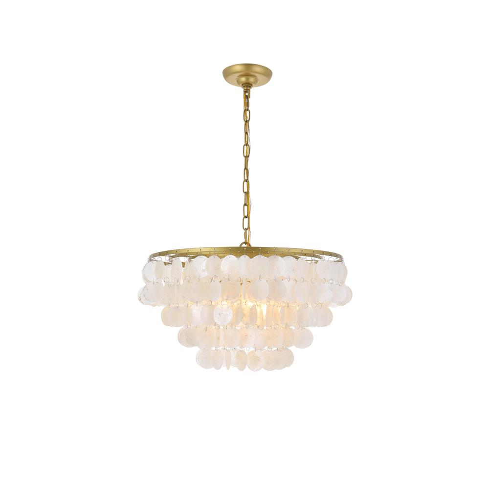 Selene 4 light Brass Pendant