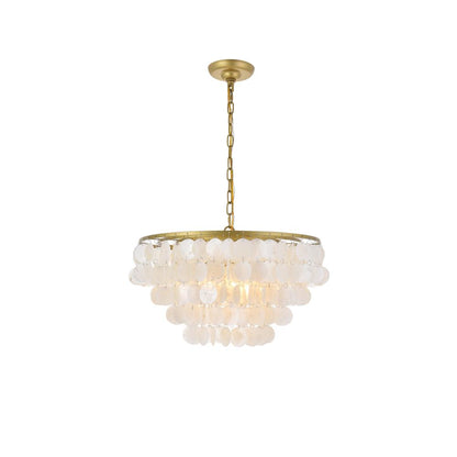 Selene 4 light Brass Pendant