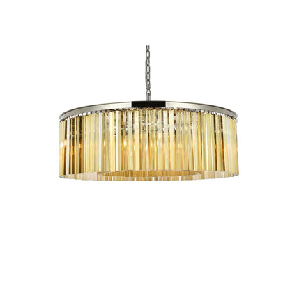 Sydney 10 light polished nickel Chandelier Golden Teak (Smoky) Royal Cut Crystal