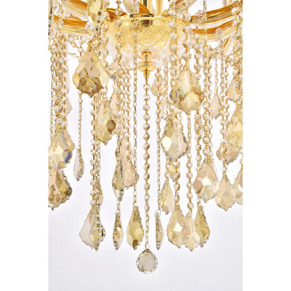 Maria Theresa 49 light Gold Chandelier Golden Teak (Smoky) Royal Cut Crystal