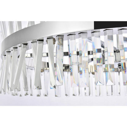 Serephina 36 inch crystal round chandelier light in chrome