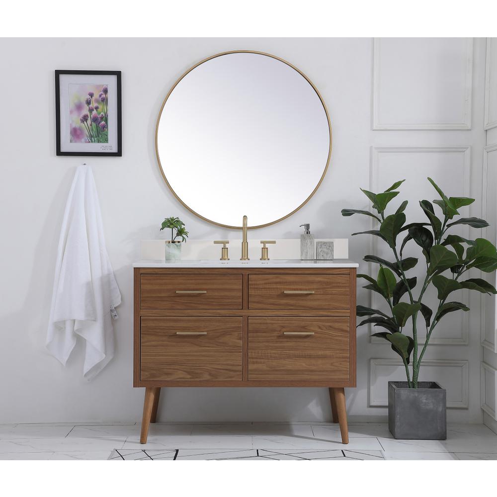 42 inch bathroom Vanity in Walnut Brown with Backsplash