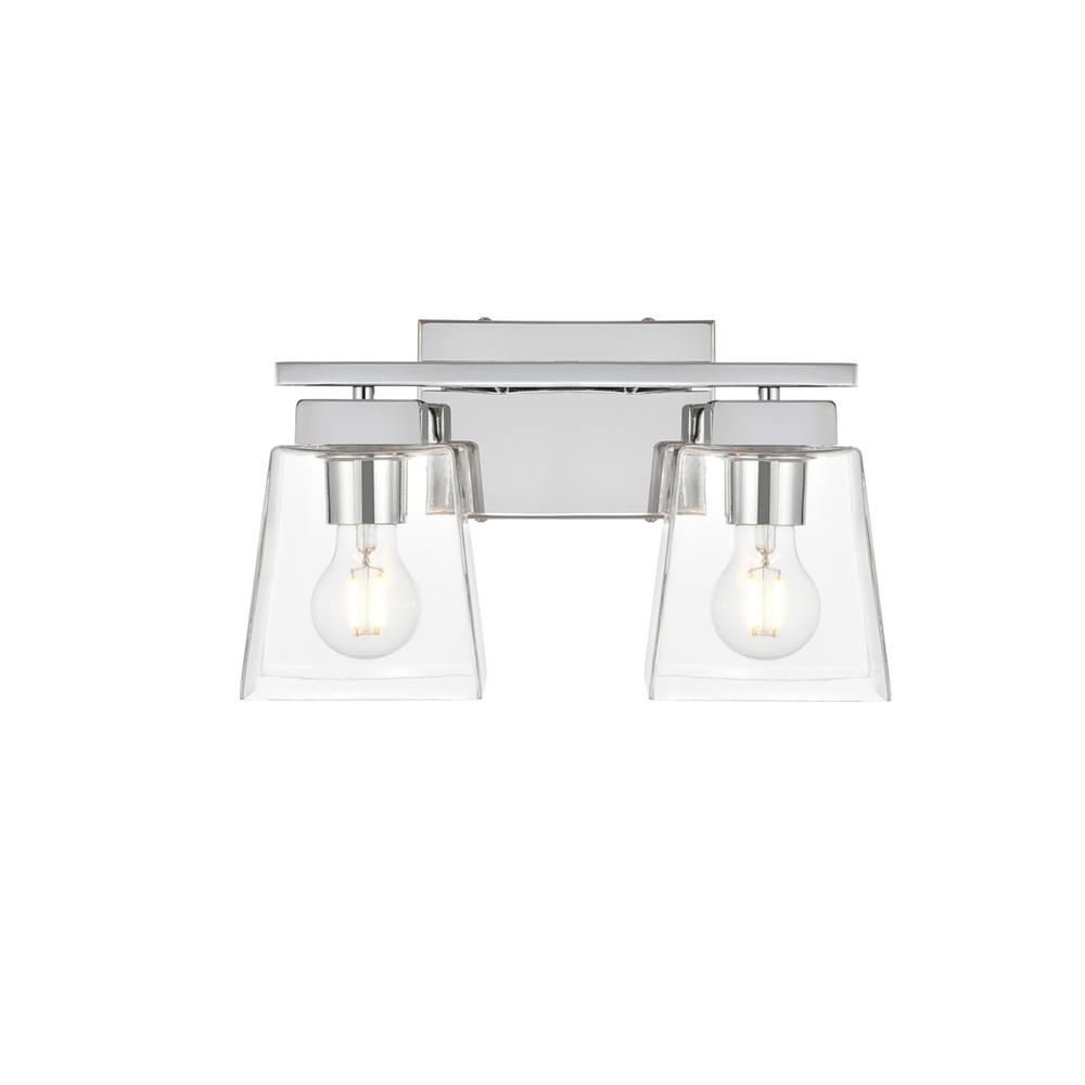 Merrick 2 light Chrome and Clear Bath Sconce