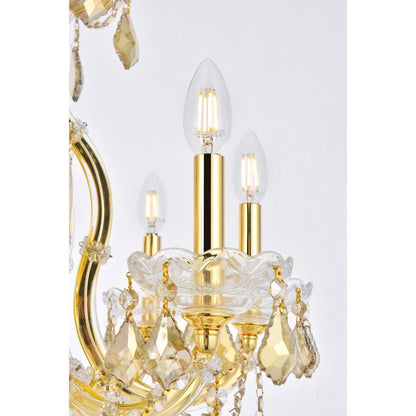 Maria Theresa 9 light Gold Chandelier Golden Teak (Smoky) Royal Cut Crystal