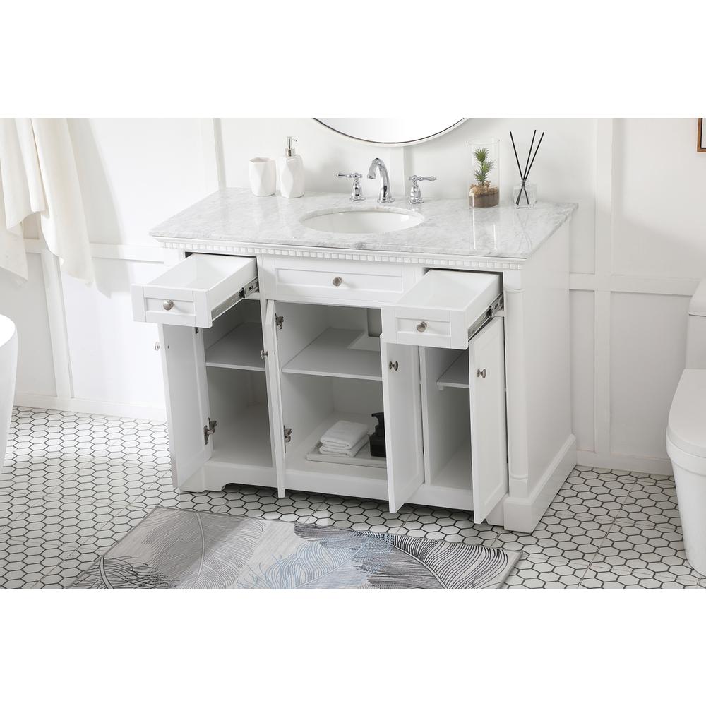 48 inch Single bathroom vanity in  White