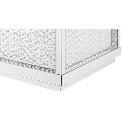 48 inch Rectangle Crystal Coffee Table In Clear Mirror Finish