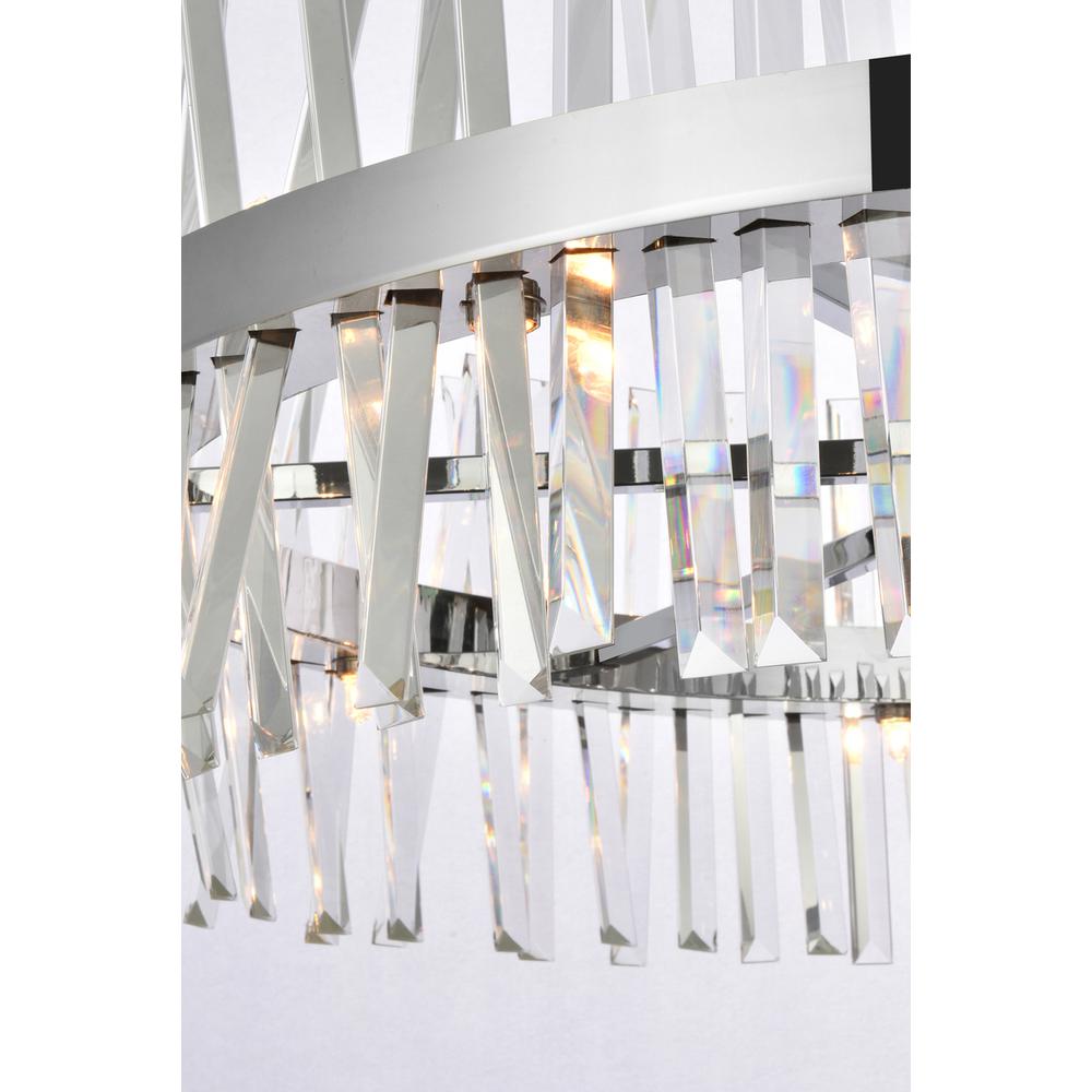 Serephina 36 inch crystal round chandelier light in chrome