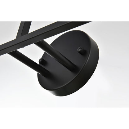 Colson 3 light Black and Clear Bath Sconce