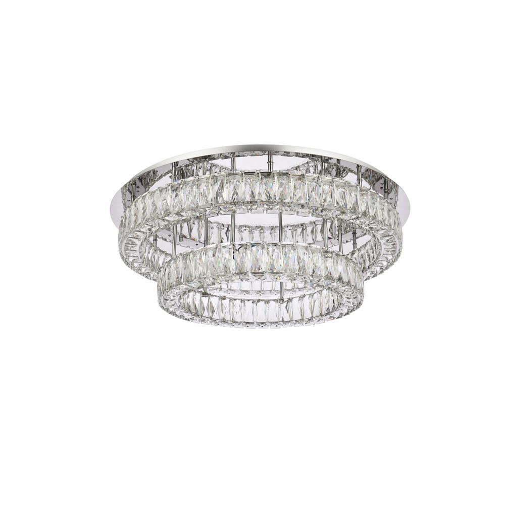 Monroe 30 inch LED double flush mount in chrome