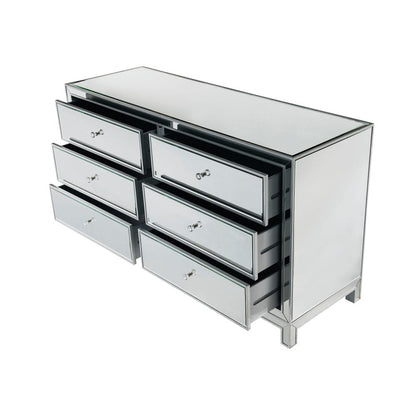 Dresser 6 drawers 60in. W x 18in. D x 32in. H in antique silver paint