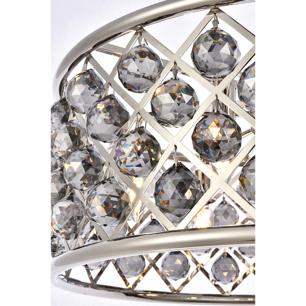 Madison 6 light polished Nickel Chandelier Silver Shade (Grey) Royal Cut Crystal
