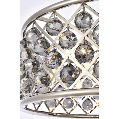 Madison 6 light polished Nickel Chandelier Silver Shade (Grey) Royal Cut Crystal
