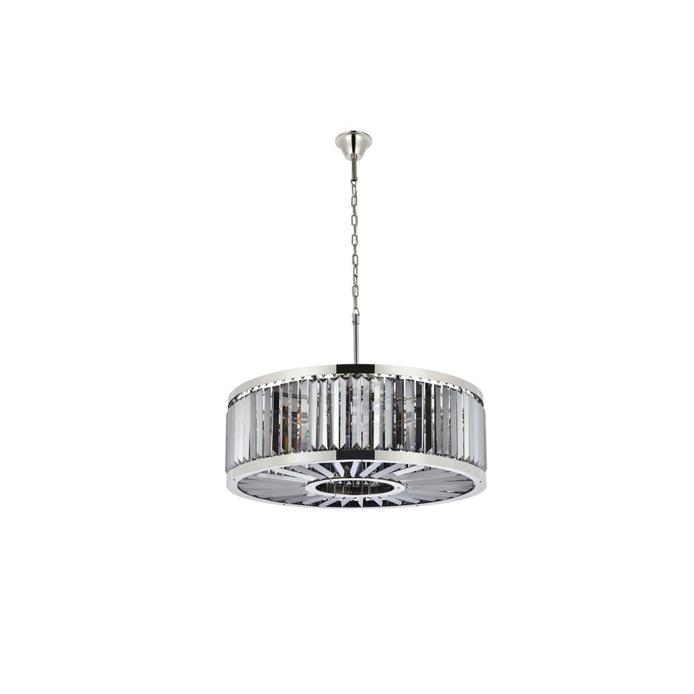 Chelsea 10 light polished nickel Chandelier Silver Shade