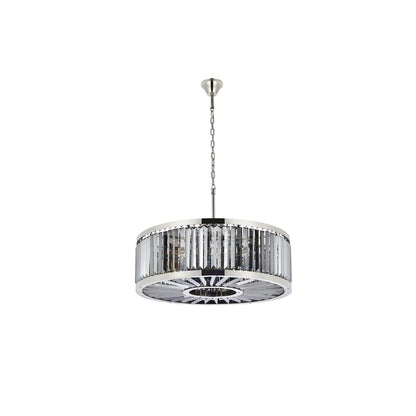 Chelsea 10 light polished nickel Chandelier Silver Shade
