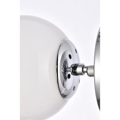 Mimi six inch dual flush mount and bath sconce in chrome with frosted glass