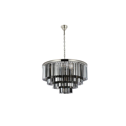 Sydney 17 light polished nickel Chandelier Silver Shade (Grey) Royal Cut Crystal