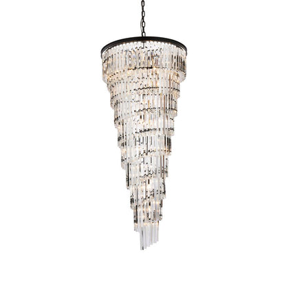 Sydney 30 inch spiral crystal chandelier in matte black