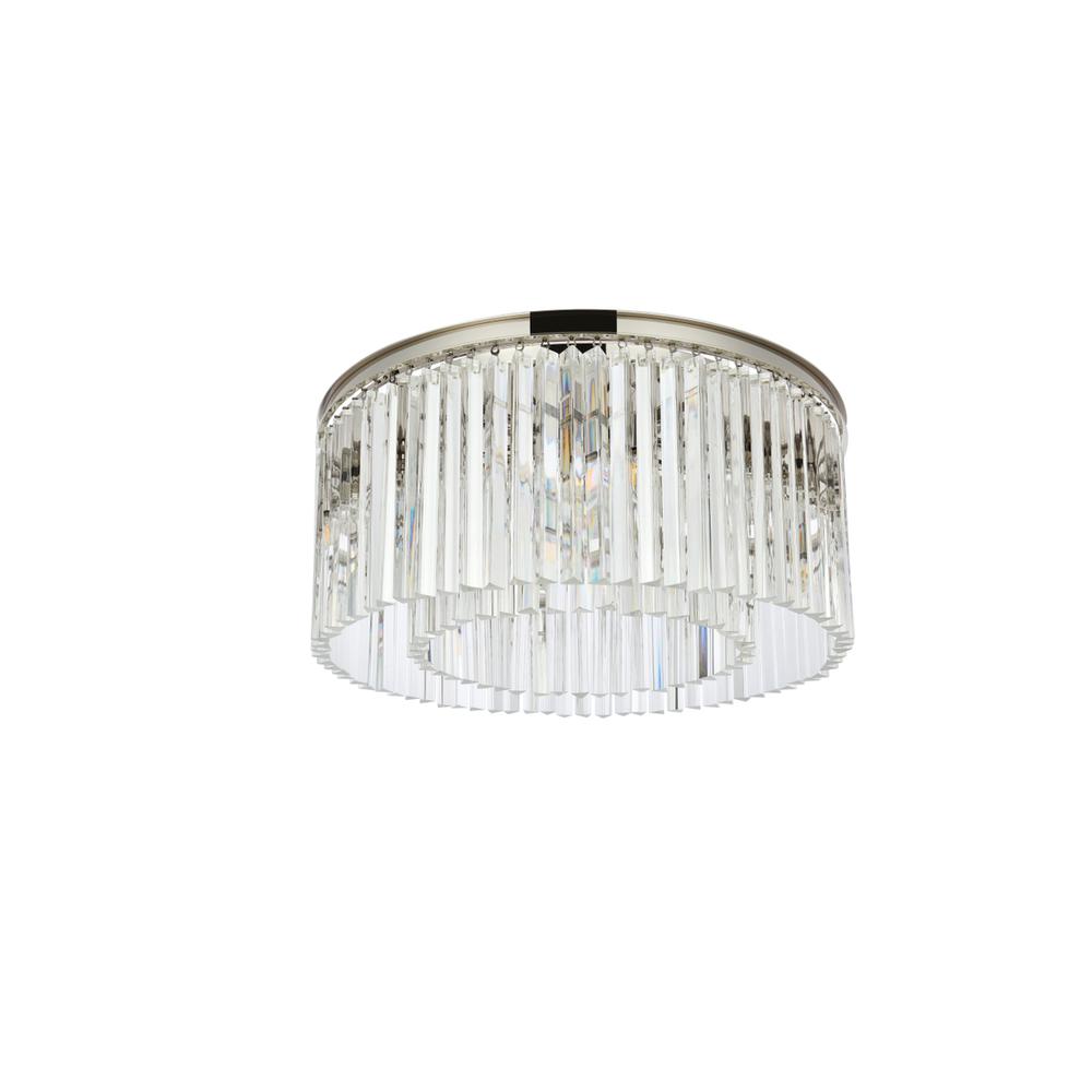 Sydney 8 light polished nickel Flush Mount Clear Royal Cut Crystal