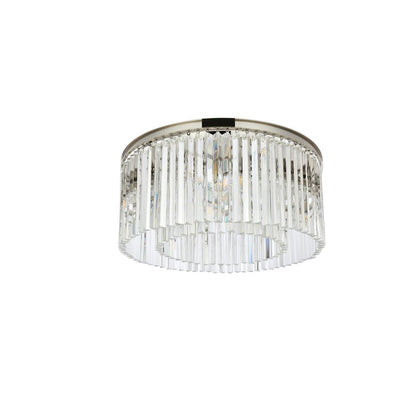 Sydney 8 light polished nickel Flush Mount Clear Royal Cut Crystal