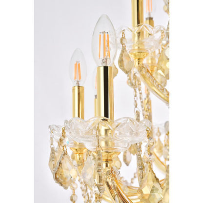 Maria Theresa 49 light Gold Chandelier Golden Teak (Smoky) Royal Cut Crystal