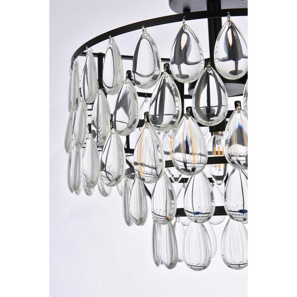 Mila 16 inch flush mount in black