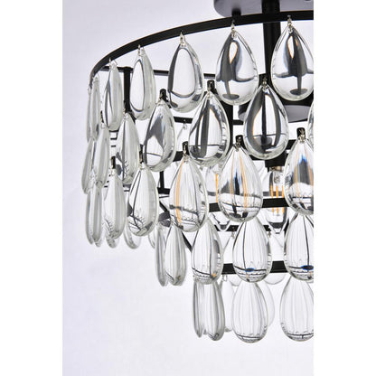 Mila 16 inch flush mount in black