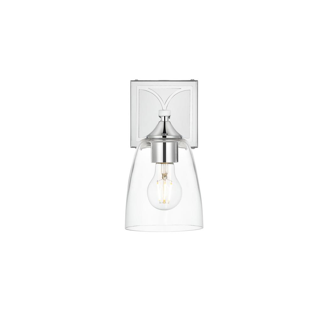 Harris 1 light Chrome and Clear Bath Sconce