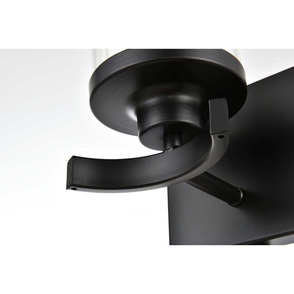Saanvi 1 light Black and Clear Bath Sconce