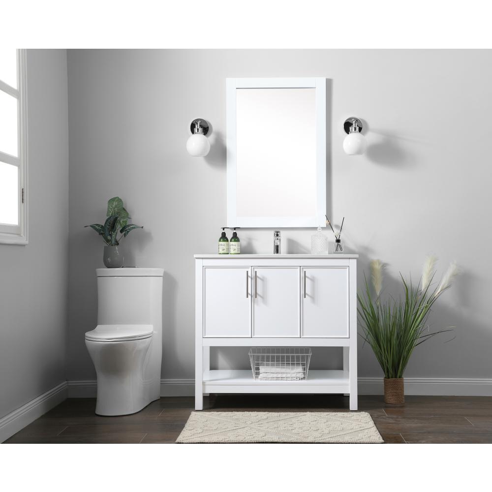 36 Inch SIngle Bathroom Vanity In White