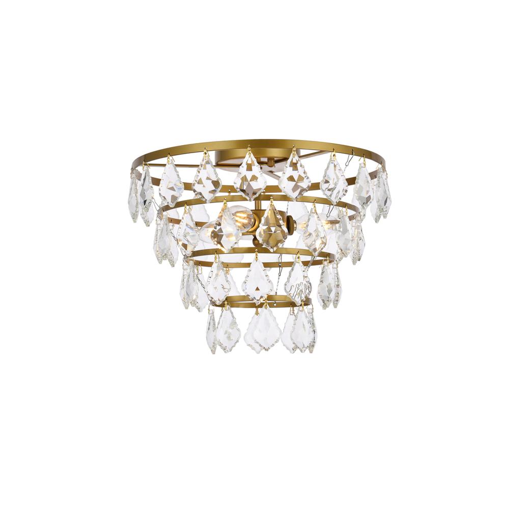 Ella 14 inch flush mount in brass