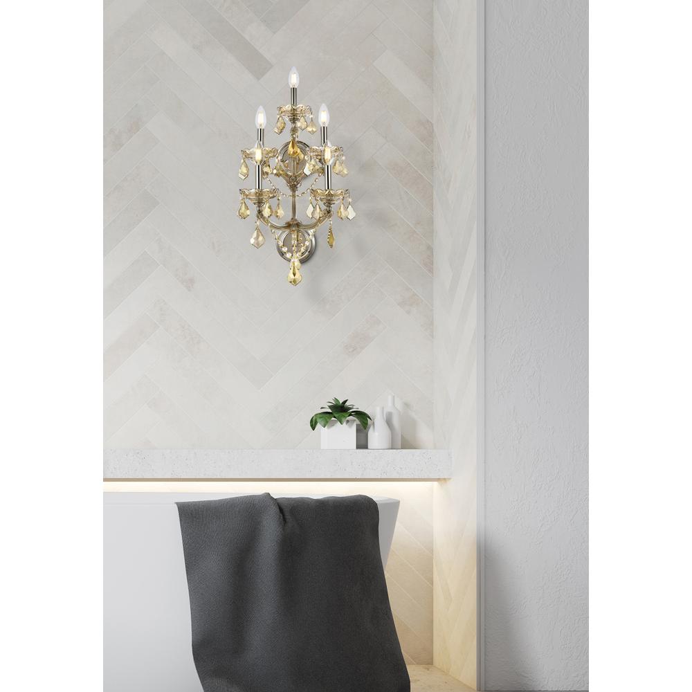 Maria Theresa 5 light Golden Teak Wall Sconce Golden Teak