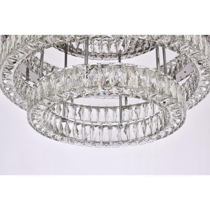 Monroe 30 inch LED double flush mount in chrome