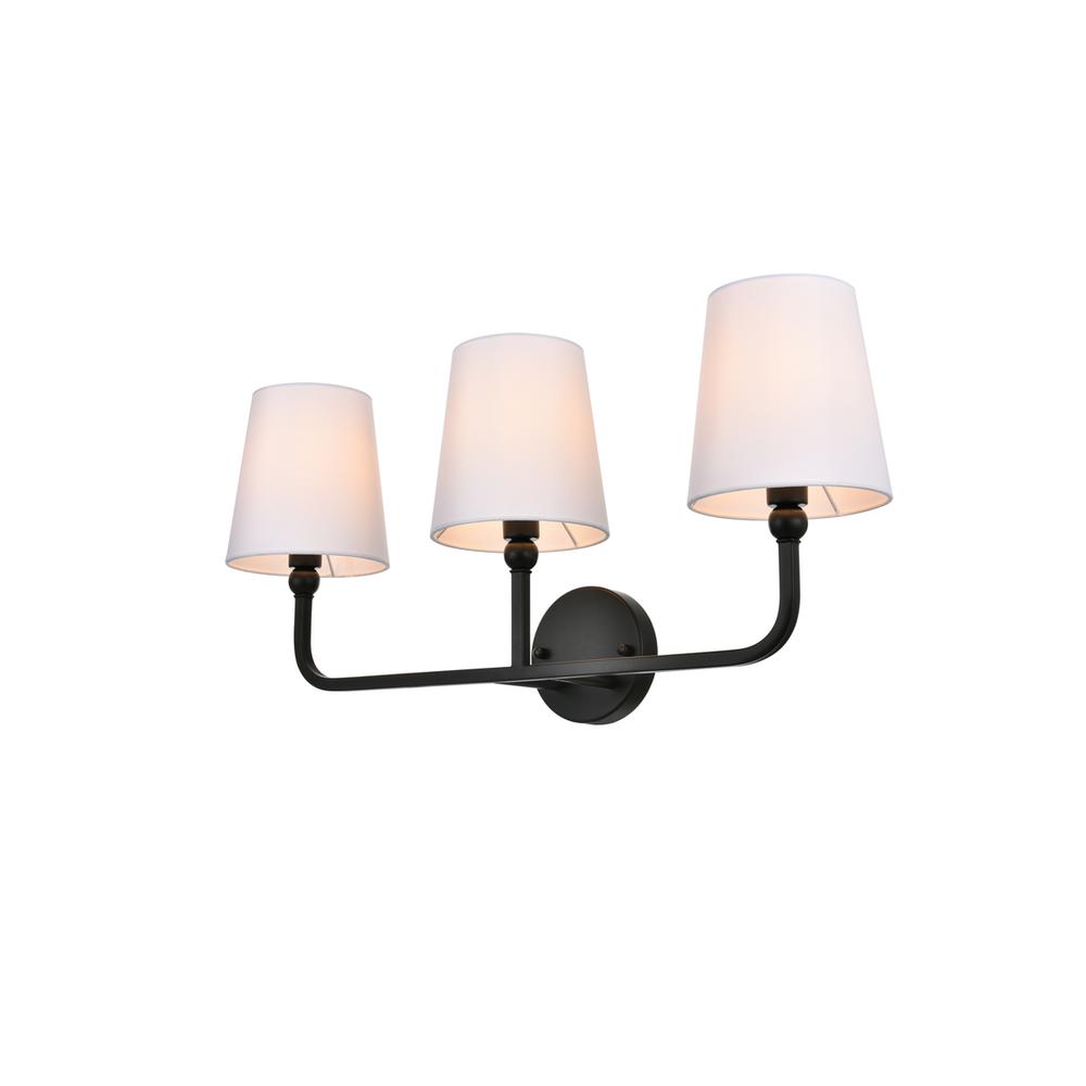 Colson 3 light Black and Clear Bath Sconce