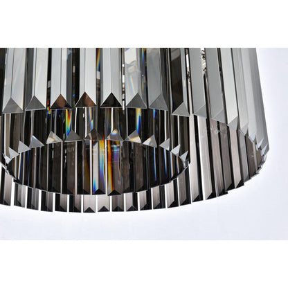 Sydney 8 light polished nickel Chandelier Silver Shade (Grey) Royal Cut Crystal
