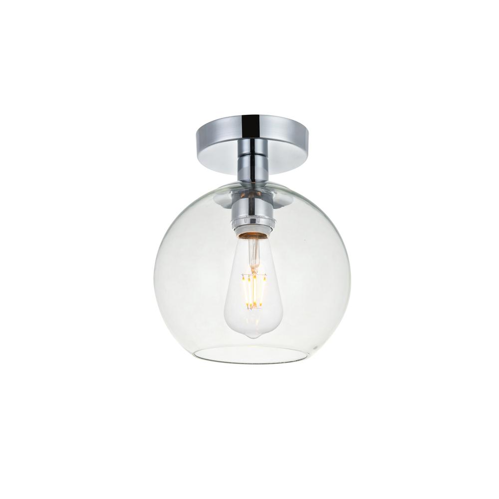 Baxter 1 Light Chrome Flush Mount With Clear Glass