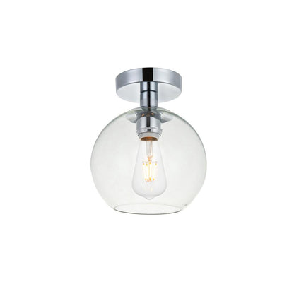 Baxter 1 Light Chrome Flush Mount With Clear Glass