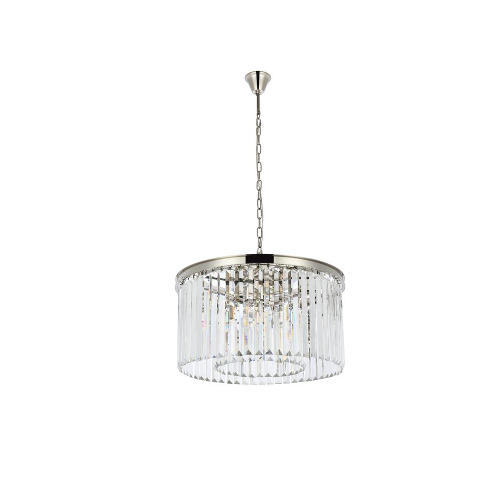 Sydney 8 light polished nickel Chandelier Clear Royal Cut Crystal