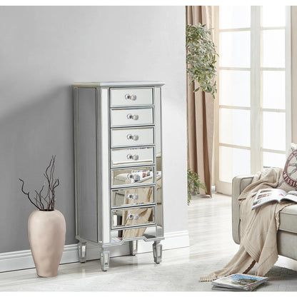 Lingerie Chest 7 drawers 20in. W x 15in. D x 48in. H in antique silver paint