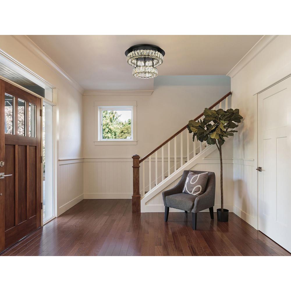 Monroe 18 inch LED double flush mount in black