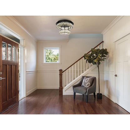 Monroe 18 inch LED double flush mount in black