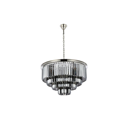Sydney 17 light polished nickel Chandelier Silver Shade (Grey) Royal Cut Crystal