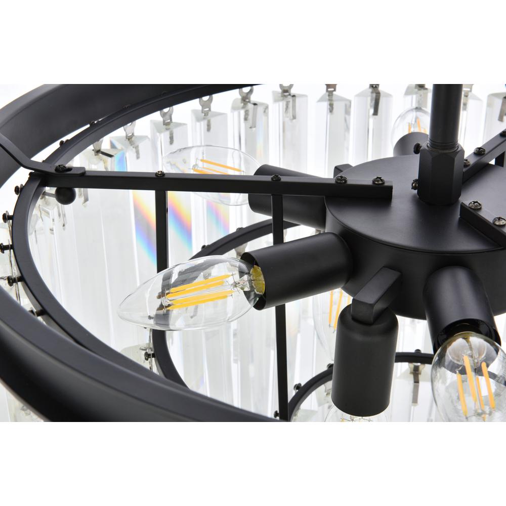 Sydney 9 light Matte Black Chandelier Clear Royal Cut Crystal