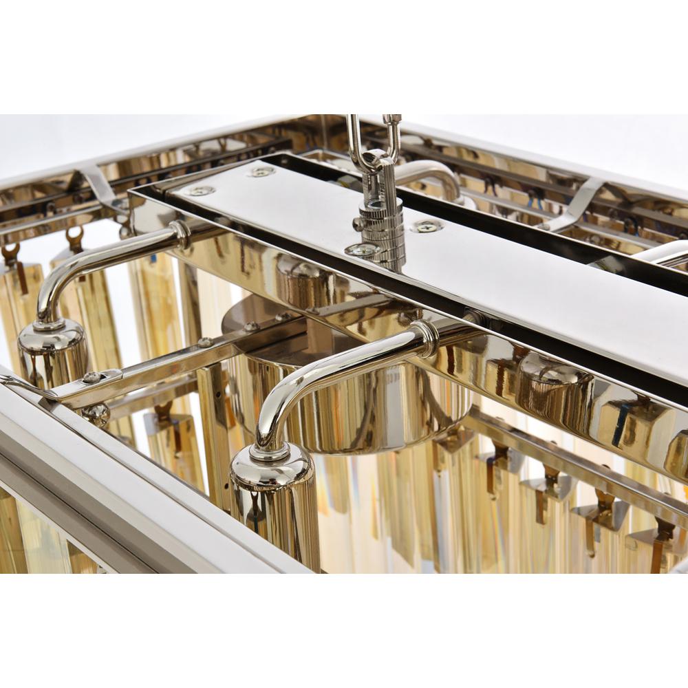 Sydney 12 light polished nickel Chandelier Golden Teak (Smoky) Royal Cut Crystal