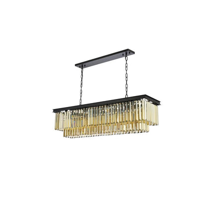 Sydney 12 light Matte Black Chandelier Golden Teak (Smoky) Royal Cut Crystal
