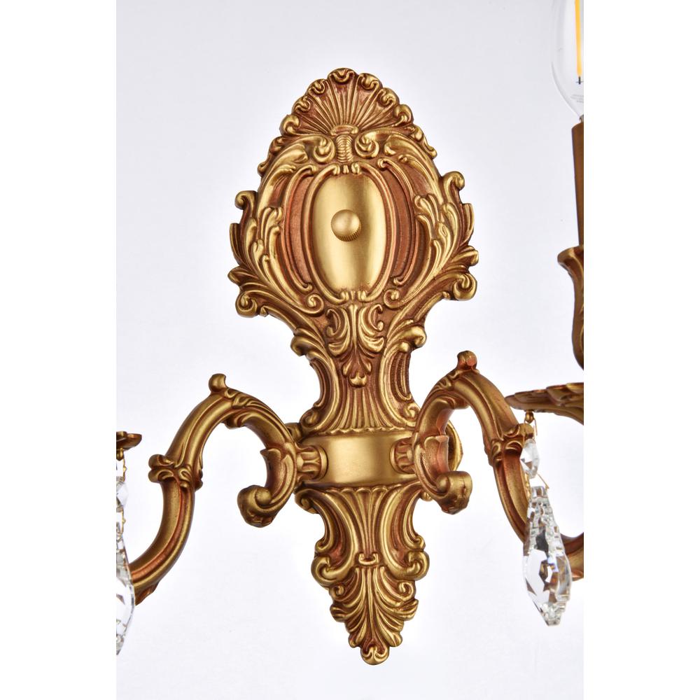 Monarch 2 light French Gold Wall Sconce Clear Royal Cut Crystal